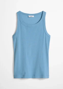 DfC Ripp-Tanktop slim aus Bio-Baumwoll-Stretchjersey