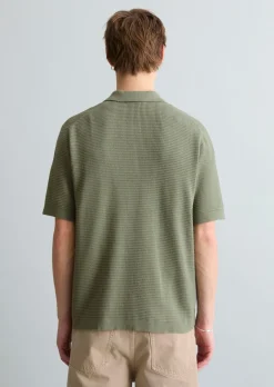 DfC Strick Poloshirt mit Waffelstruktur