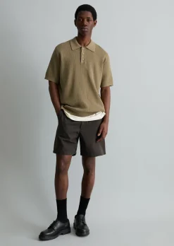 DfC Strick Poloshirt mit Waffelstruktur