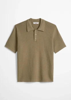 DfC Strick Poloshirt mit Waffelstruktur