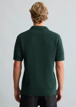 DfC Strick-Poloshirt relaxed mit luftiger Strickstruktur