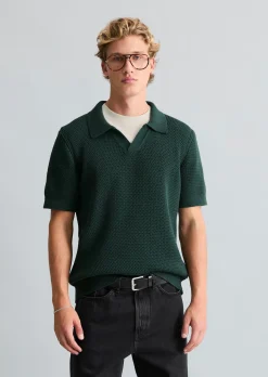 DfC Strick-Poloshirt relaxed mit luftiger Strickstruktur
