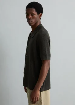 DfC Strickshirt regular im Polostil mit Knopfleiste