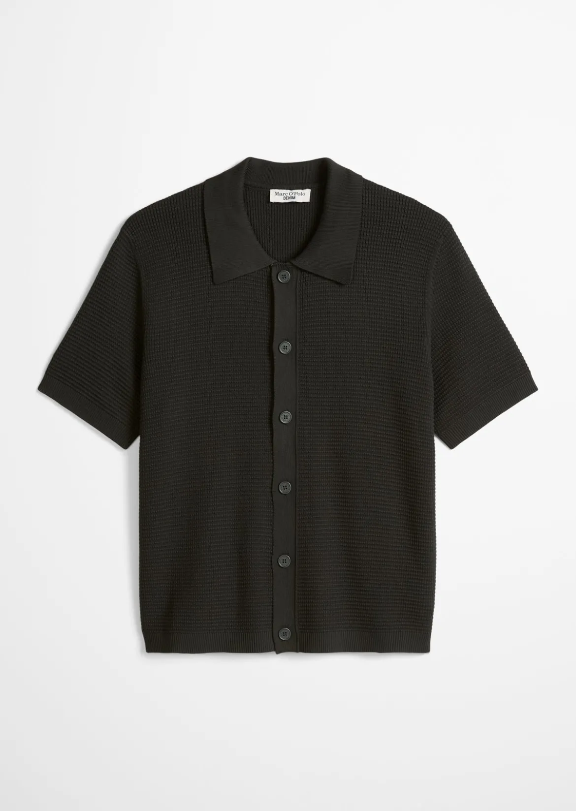 DfC Strickshirt regular im Polostil mit Knopfleiste