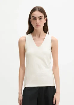 DfC V-Neck-Top slim aus weichem Stretch-Jersey