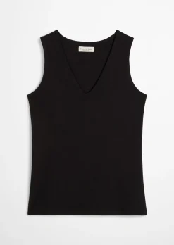 DfC V-Neck-Top slim aus weichem Stretch-Jersey