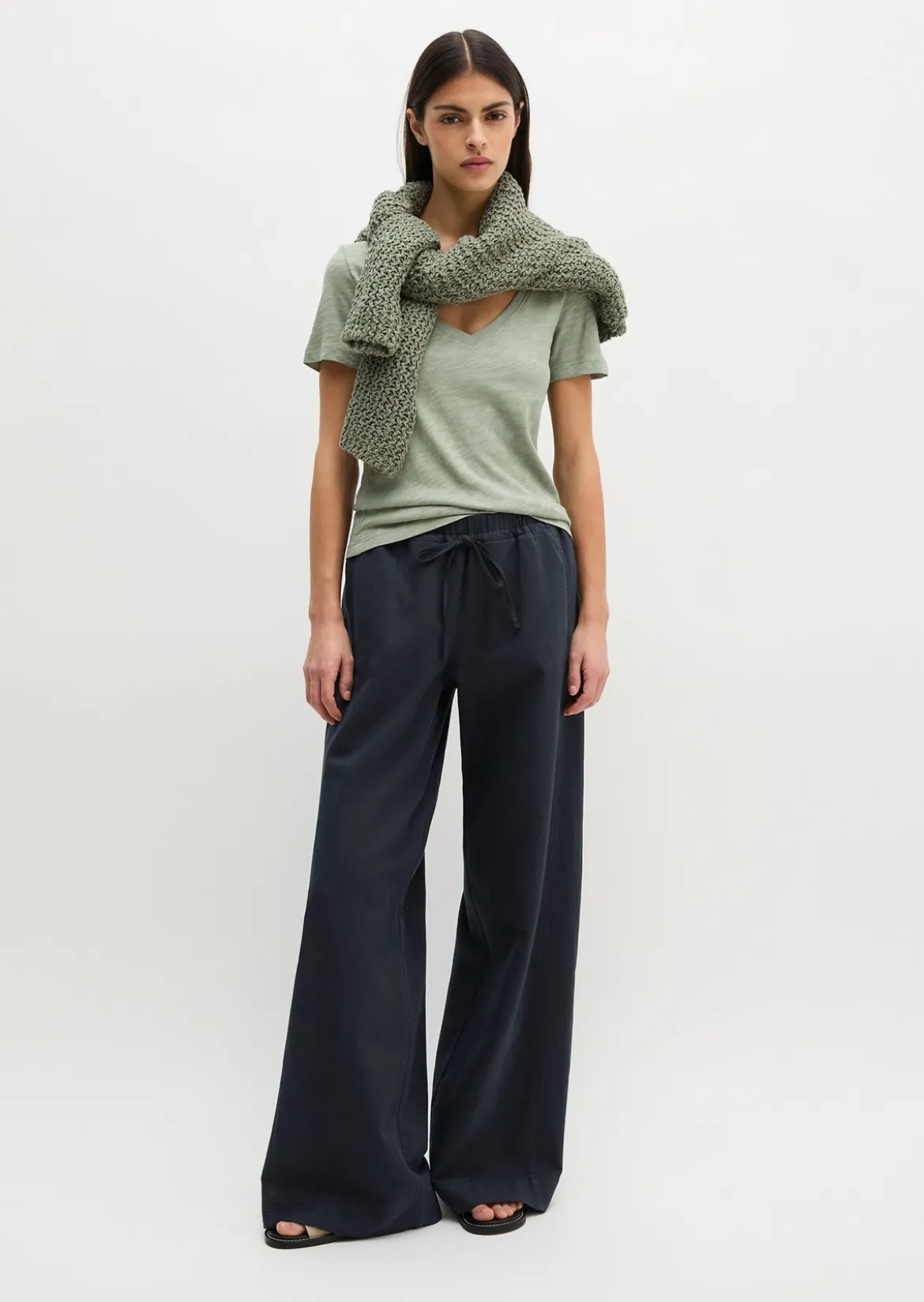 DfC V-Neck-T-Shirt regular aus Slub-Jersey