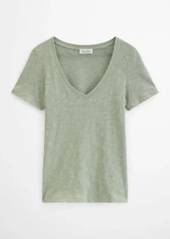 DfC V-Neck-T-Shirt regular aus Slub-Jersey