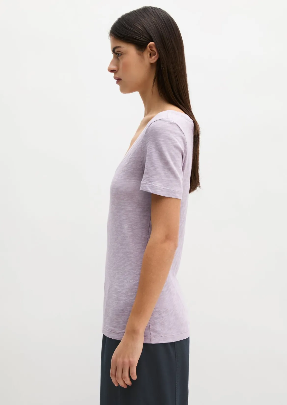DfC V-Neck-T-Shirt regular aus Slub-Jersey