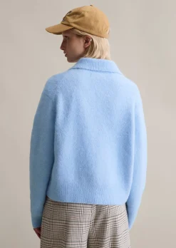 Doppelreiher-Cardigan loose aus Alpakawolle-Wolle-Mix