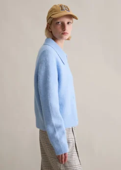 Doppelreiher-Cardigan loose aus Alpakawolle-Wolle-Mix