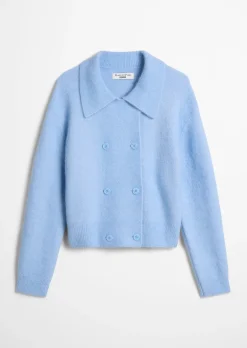 Doppelreiher-Cardigan loose aus Alpakawolle-Wolle-Mix