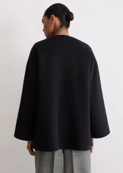 Doubleface-Cape-Jacke relaxed mit abnehmbarem Schal