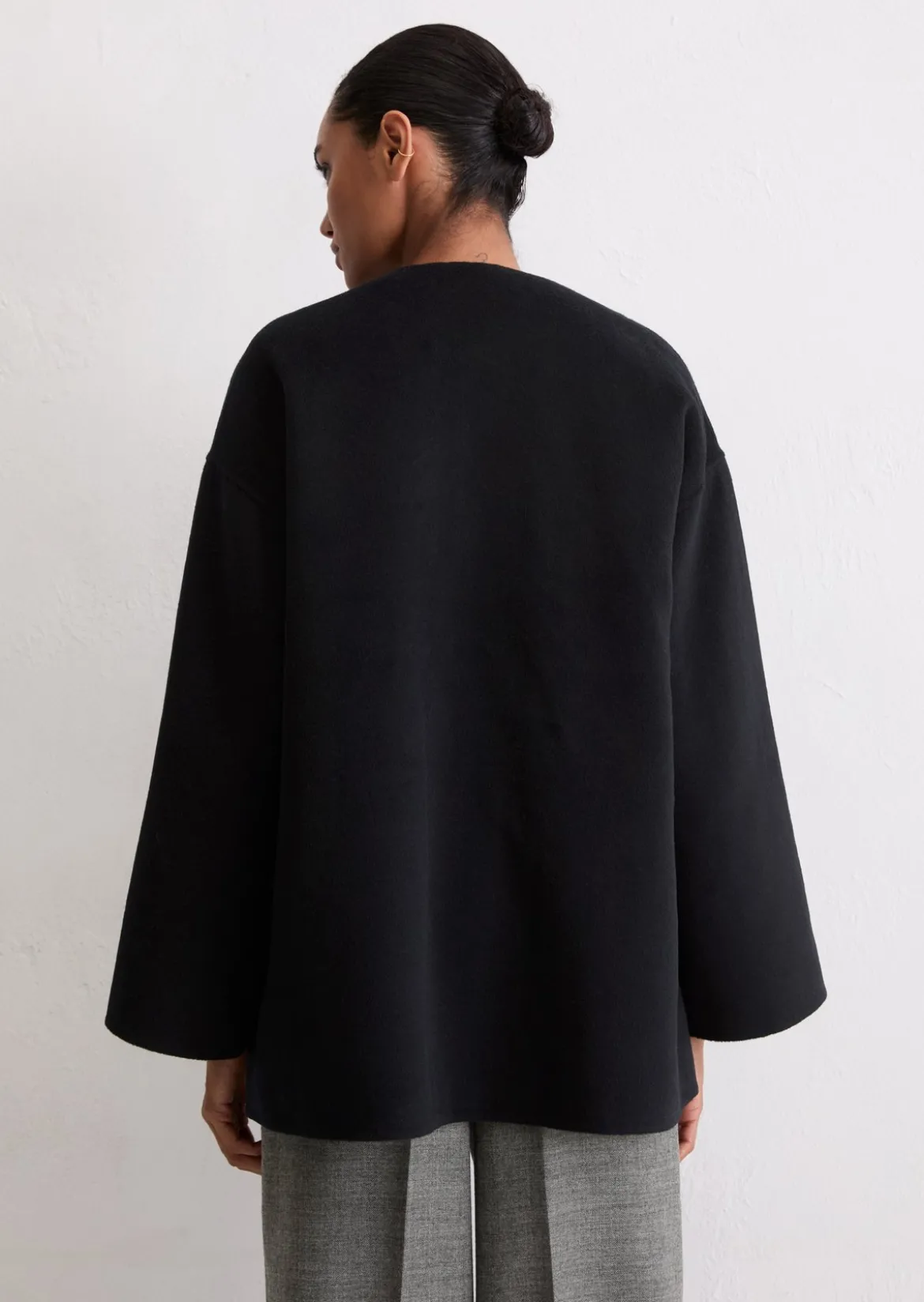 Doubleface-Cape-Jacke relaxed mit abnehmbarem Schal