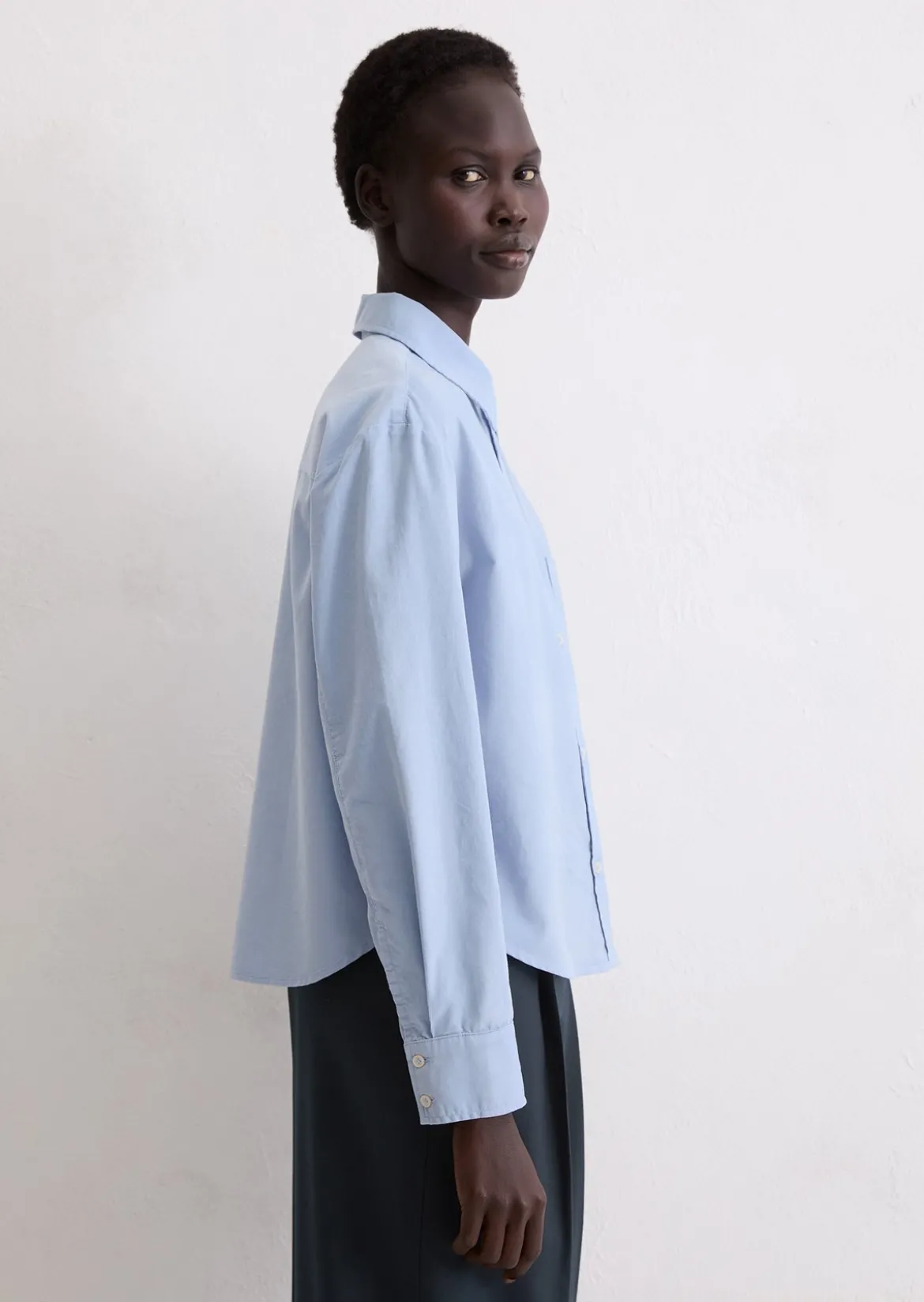 Feincord-Bluse relaxed aus softem Baumwolle-Lyocell-Mix