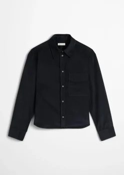 Feincord-Bluse relaxed aus softem Baumwolle-Lyocell-Mix