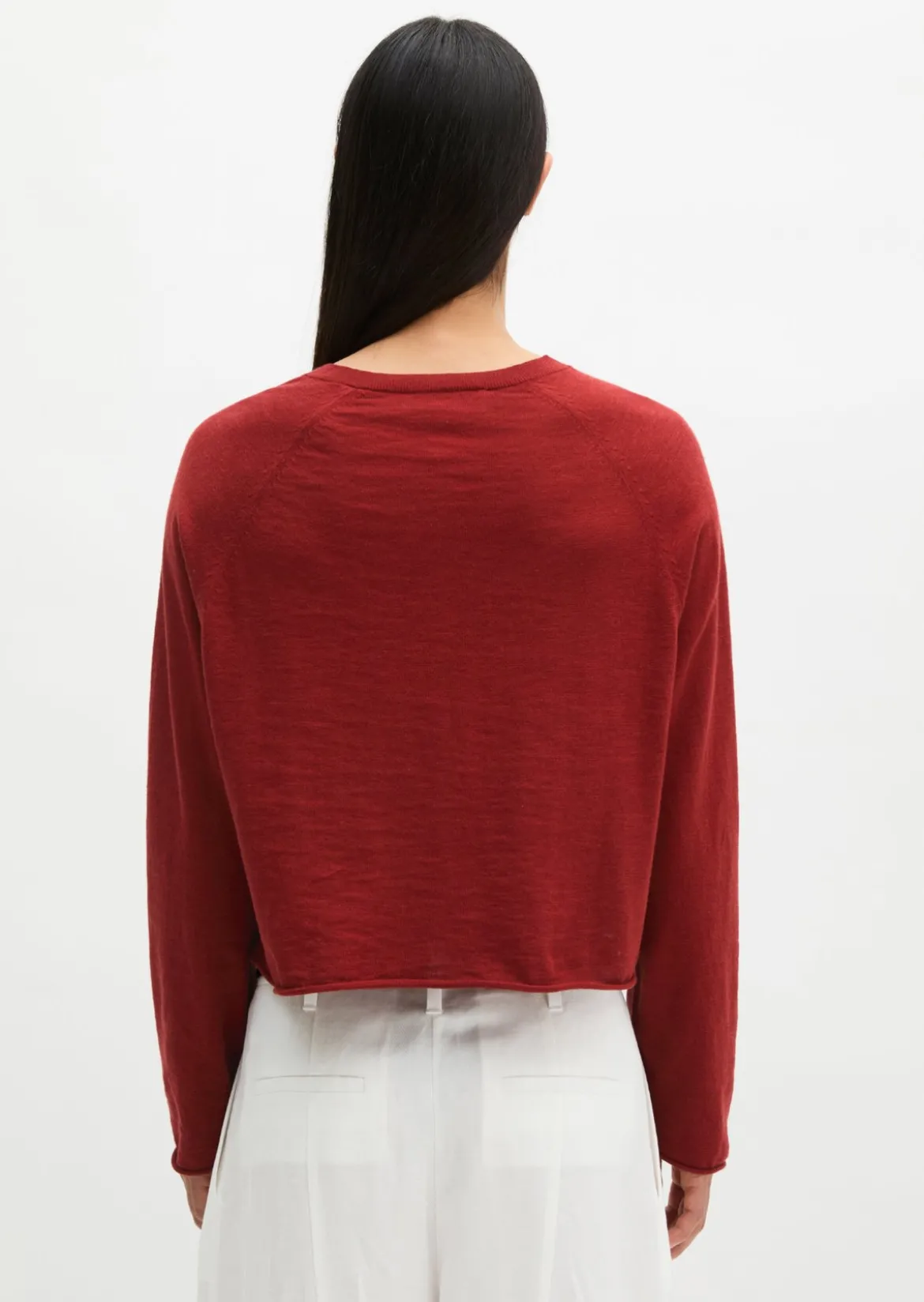 Feinstrick-Cardigan relaxed aus Bio-Baumwolle-Leinen-Mix