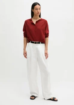 Feinstrick-Cardigan relaxed aus Bio-Baumwolle-Leinen-Mix