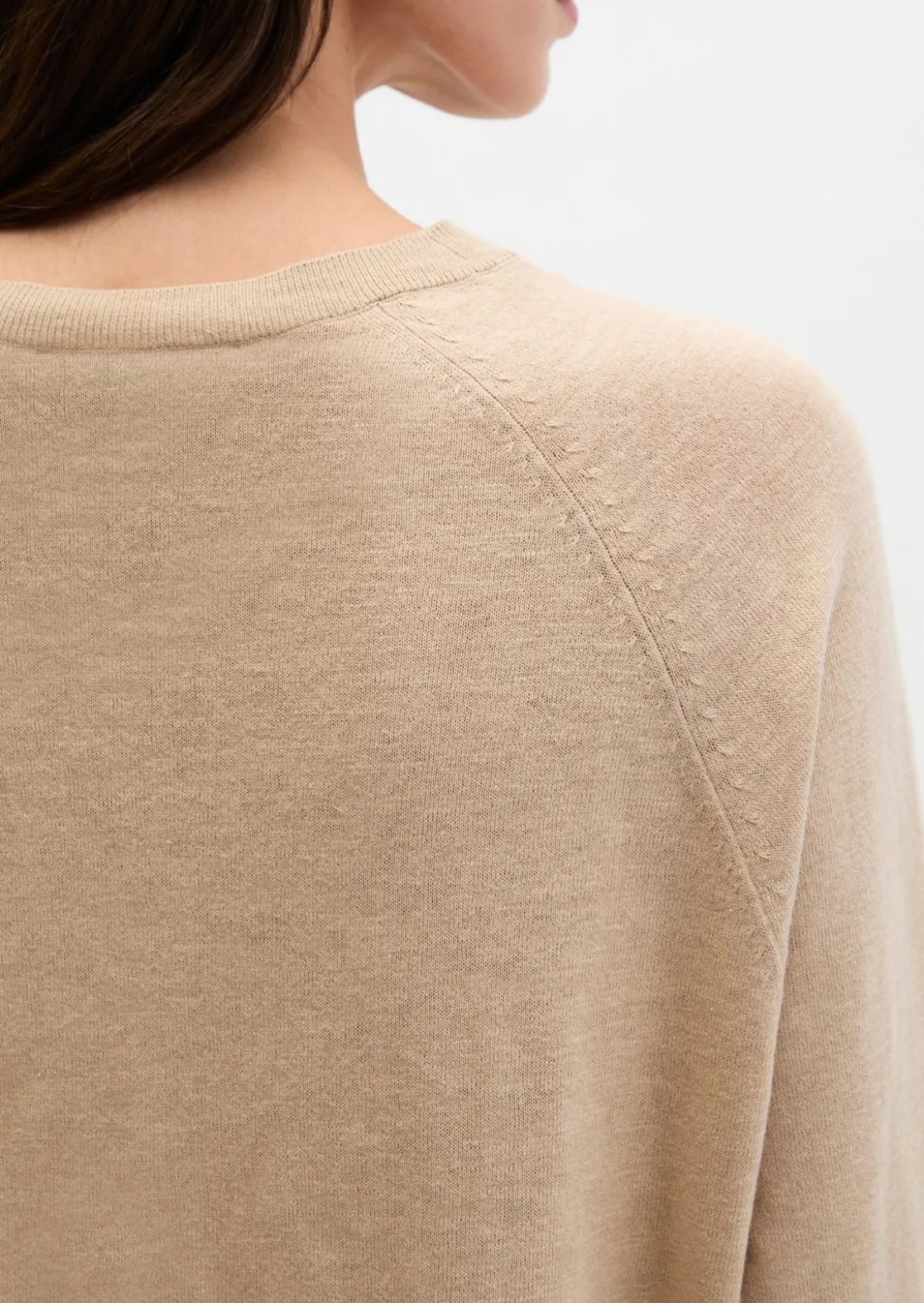 Feinstrick-Cardigan relaxed aus Bio-Baumwolle-Leinen-Mix