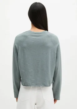 Feinstrick-Cardigan relaxed aus Bio-Baumwolle-Leinen-Mix
