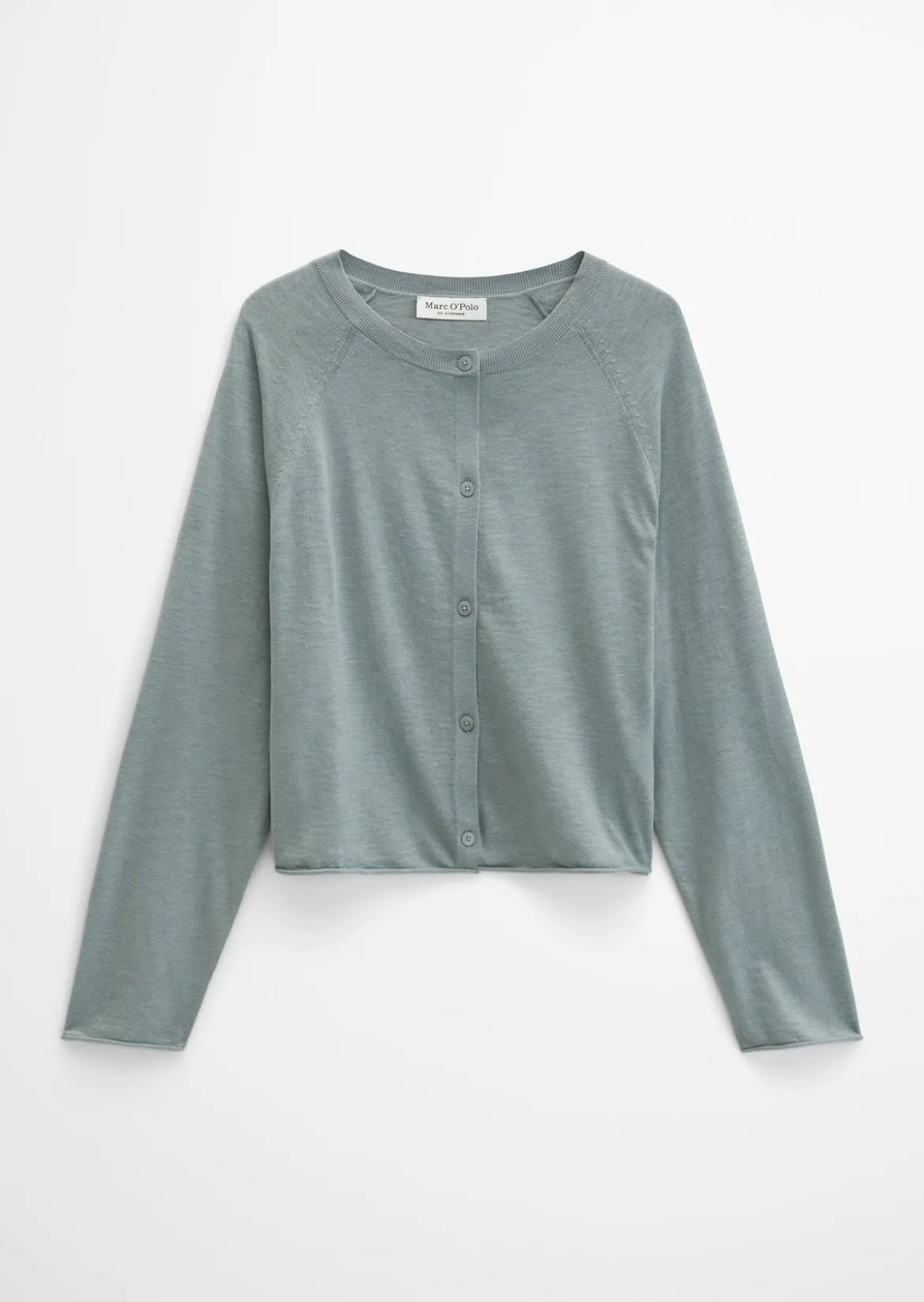 Feinstrick-Cardigan relaxed aus Bio-Baumwolle-Leinen-Mix