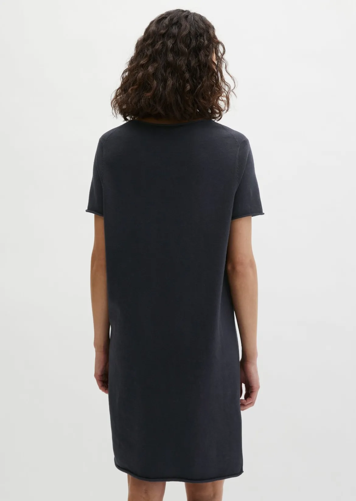Feinstrick-Kleid loose aus Organic Cotton-Leinen-Mix