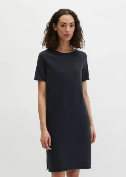 Feinstrick-Kleid loose aus Organic Cotton-Leinen-Mix