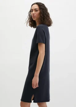 Feinstrick-Kleid loose aus Organic Cotton-Leinen-Mix