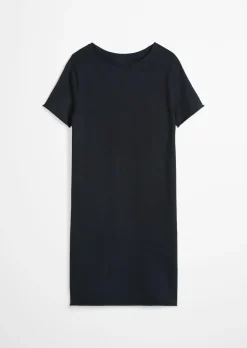 Feinstrick-Kleid loose aus Organic Cotton-Leinen-Mix