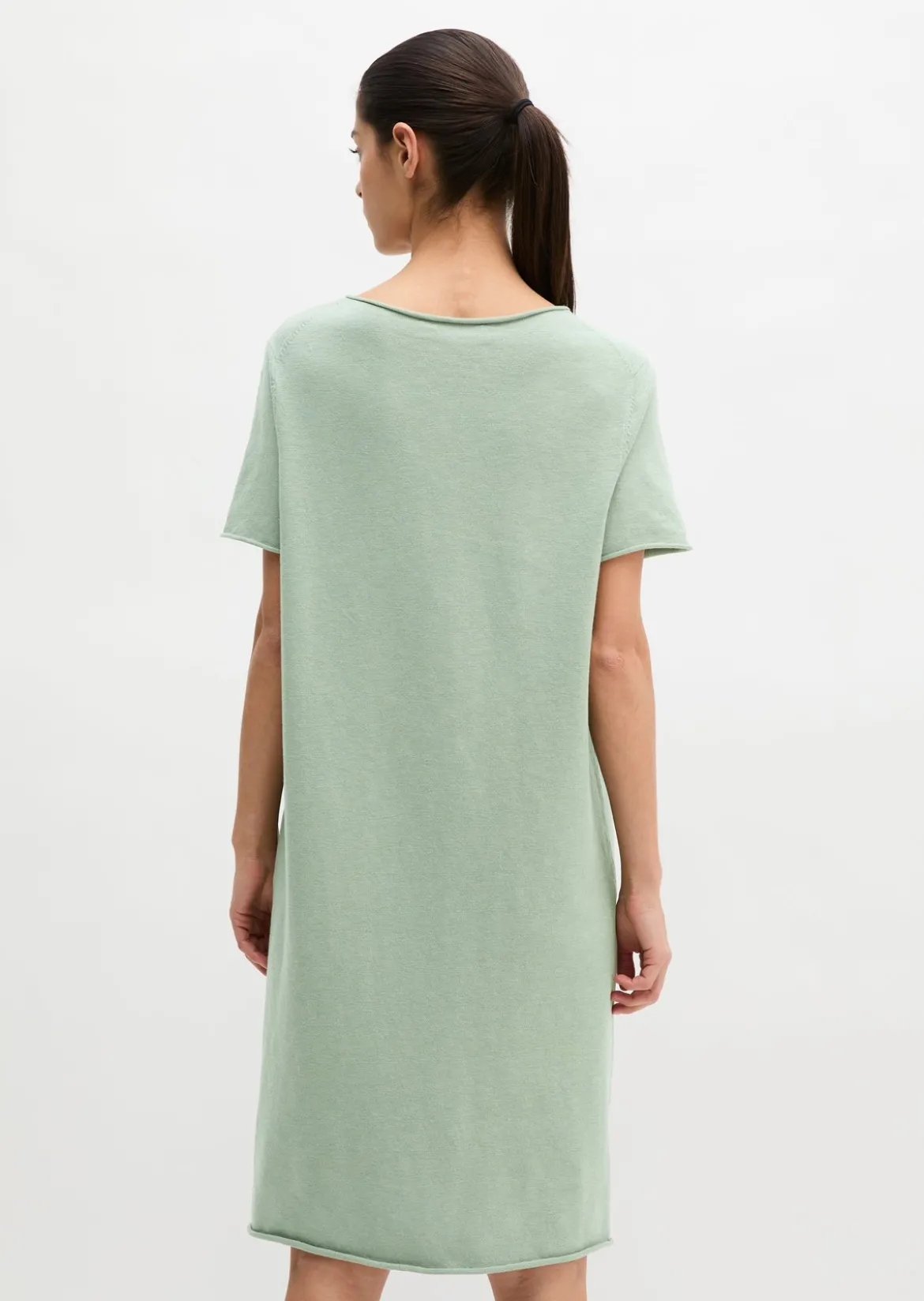 Feinstrick-Kleid loose aus Organic Cotton-Leinen-Mix