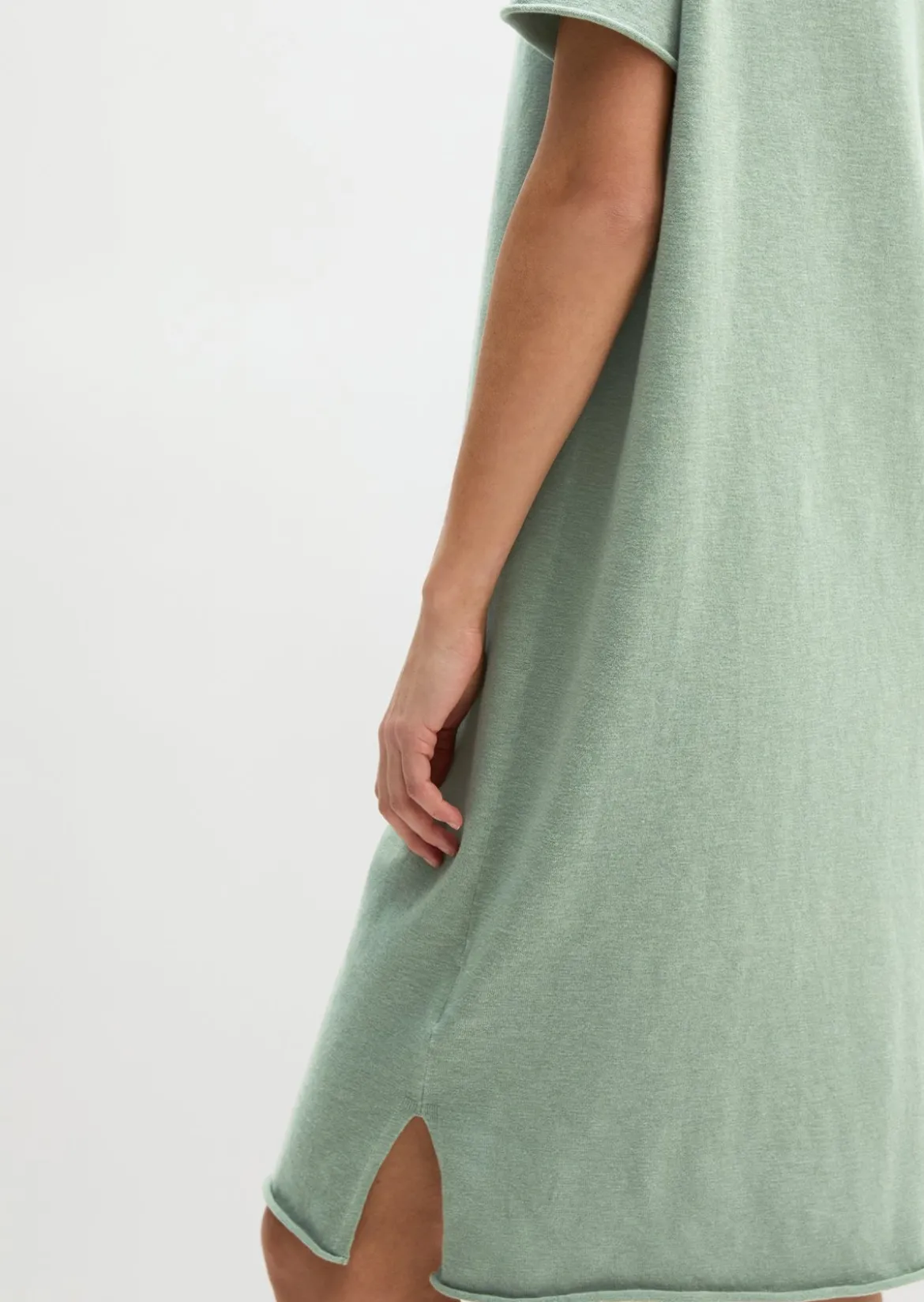 Feinstrick-Kleid loose aus Organic Cotton-Leinen-Mix