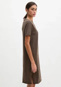 Feinstrick-Kleid loose aus Organic Cotton-Leinen-Mix
