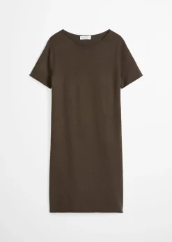 Feinstrick-Kleid loose aus Organic Cotton-Leinen-Mix