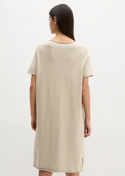 Feinstrick-Kleid loose aus Organic Cotton-Leinen-Mix