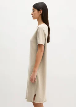 Feinstrick-Kleid loose aus Organic Cotton-Leinen-Mix