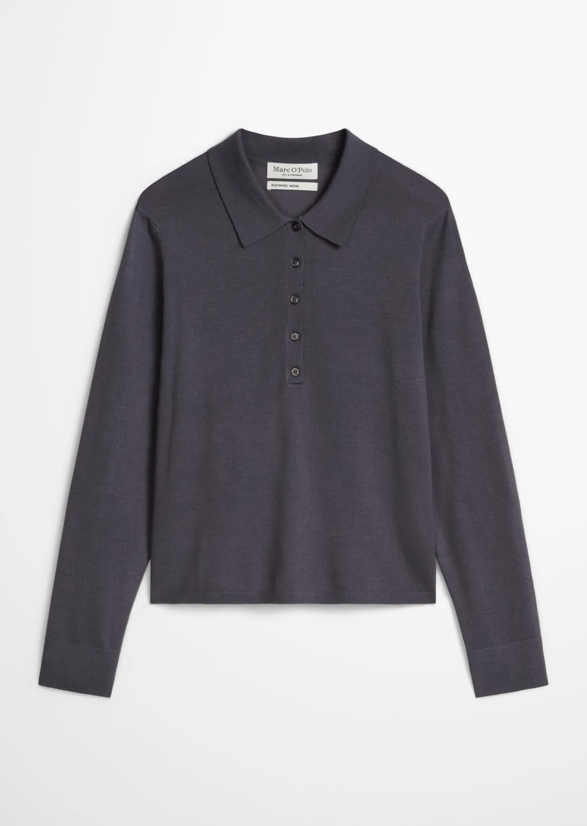 Feinstrick-Poloshirt regular aus edlem Merinowolle-Viskose-Mix