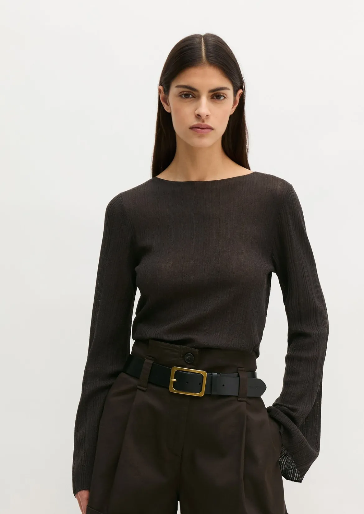 Feinstrickpullover slim aus edlem Viskose-Leinen-Mix
