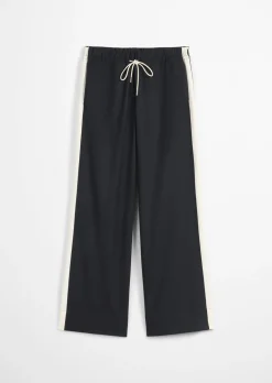 Flanell-Joggpants relaxed aus weichem Polyester-Viskose-Twill