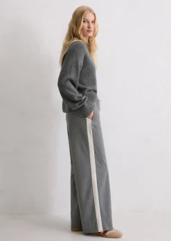 Flanell-Joggpants relaxed aus weichem Polyester-Viskose-Twill