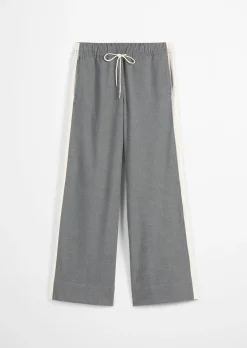 Flanell-Joggpants relaxed aus weichem Polyester-Viskose-Twill