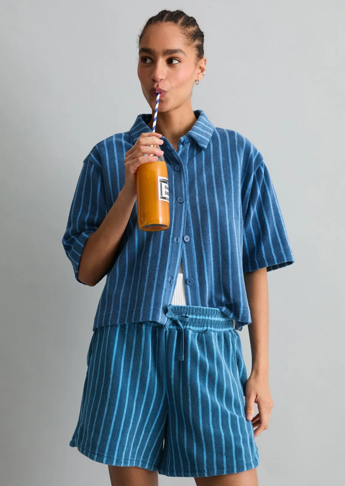 Frottee-Overshirt boxy aus Organic Cotton