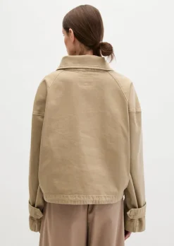Funnel-Neck-Jacke loose aus Garment dyed Baumwolle