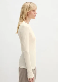 Geripptes Longsleeve slim mit TENCEL™ Modal