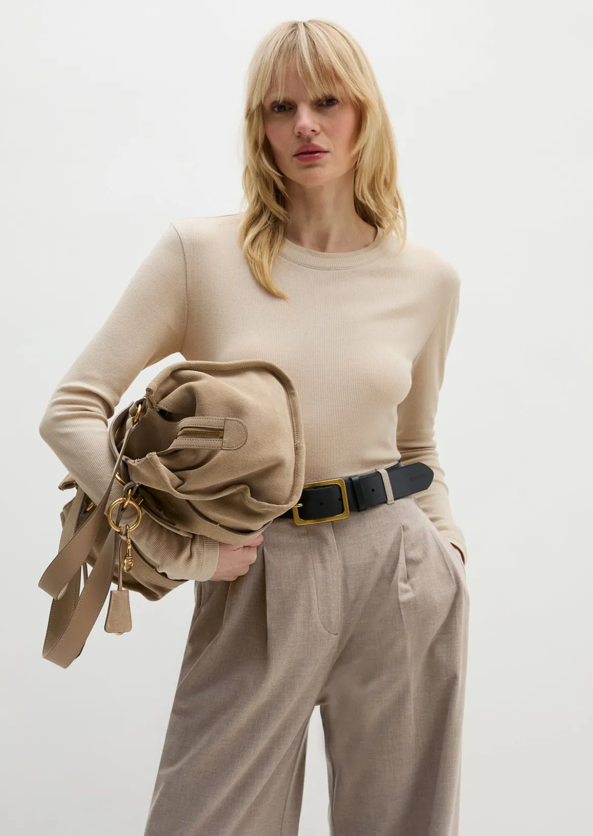 Geripptes Longsleeve slim mit TENCEL™ Modal