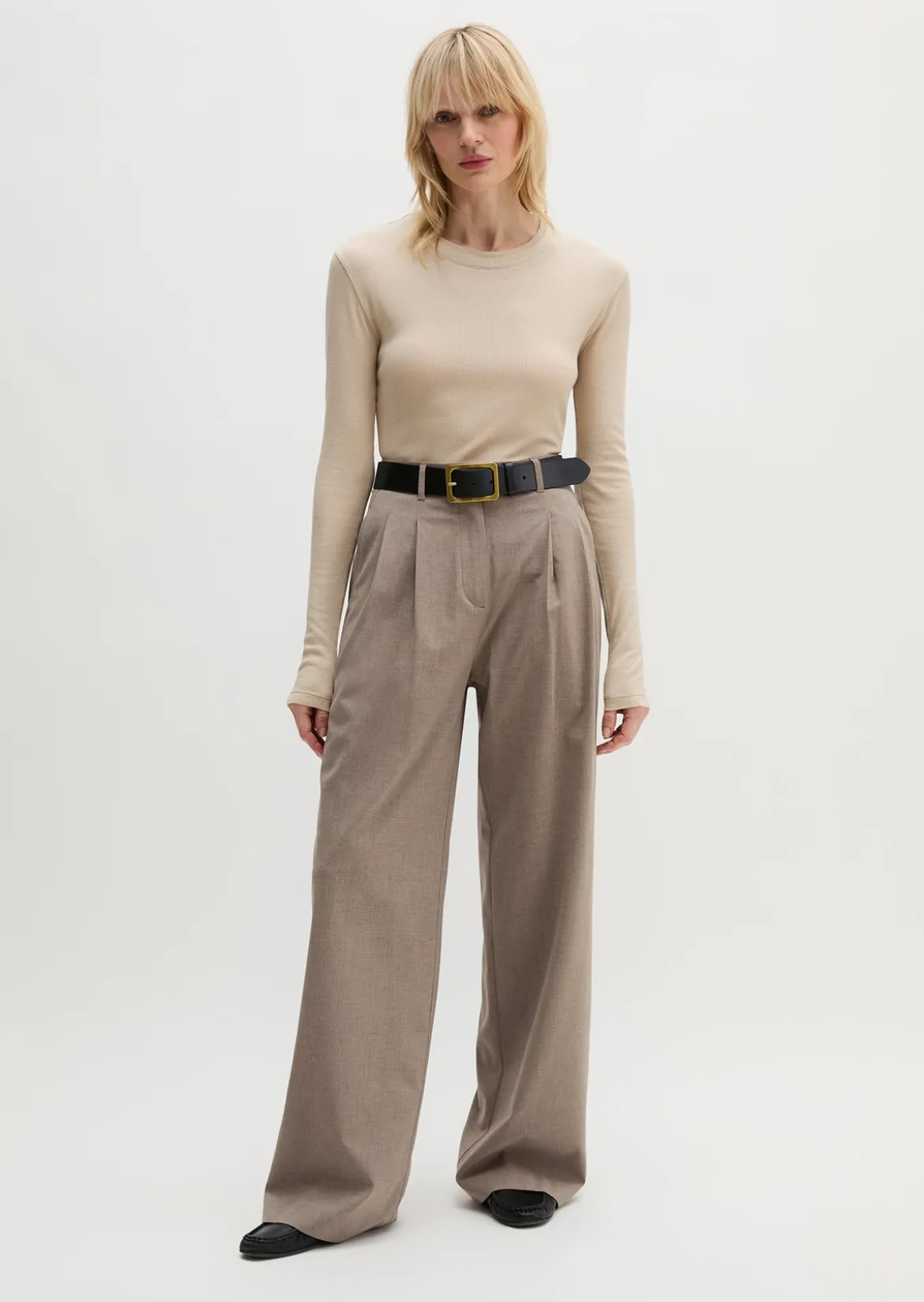 Geripptes Longsleeve slim mit TENCEL™ Modal