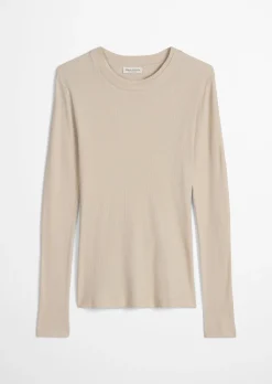 Geripptes Longsleeve slim mit TENCEL™ Modal