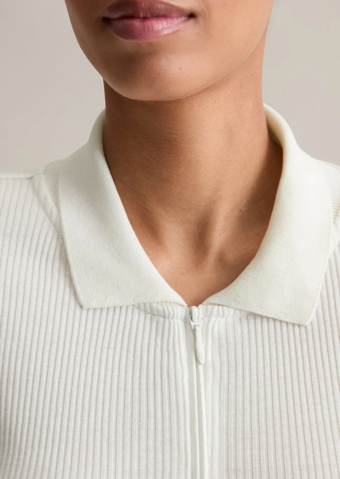 Geripptes Poloshirt slim aus Organic Cotton-Stretch-Jersey