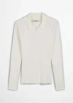 Geripptes Poloshirt slim aus Organic Cotton-Stretch-Jersey