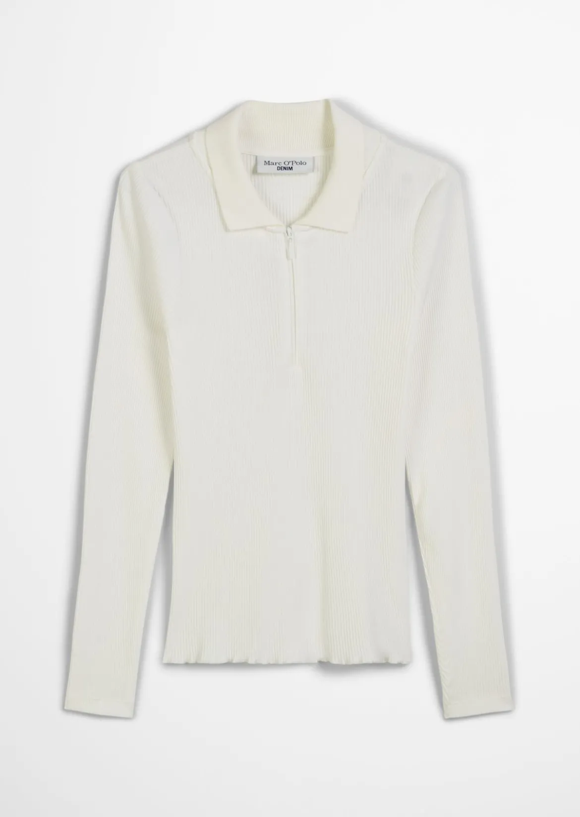 Geripptes Poloshirt slim aus Organic Cotton-Stretch-Jersey