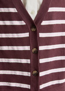 Gestreifter Cardigan regular aus Organic-Cotton-Modal-Mix